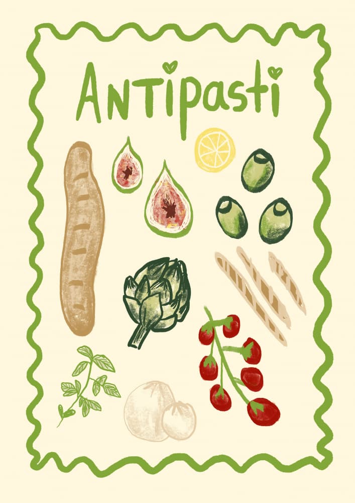 Fresh Italian Antipasti by Studio Dolci — canvas wall art