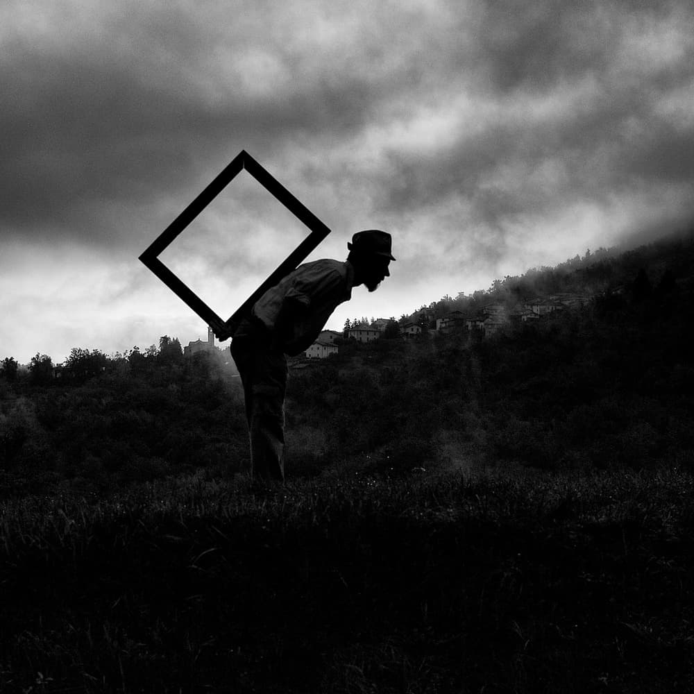 Man with Empty Frame by Carlo Ferrara — canvas wall art