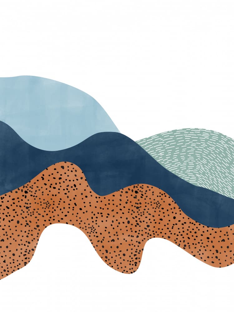 Abstract Terracotta Hills by Elena Ristova — canvas wall art