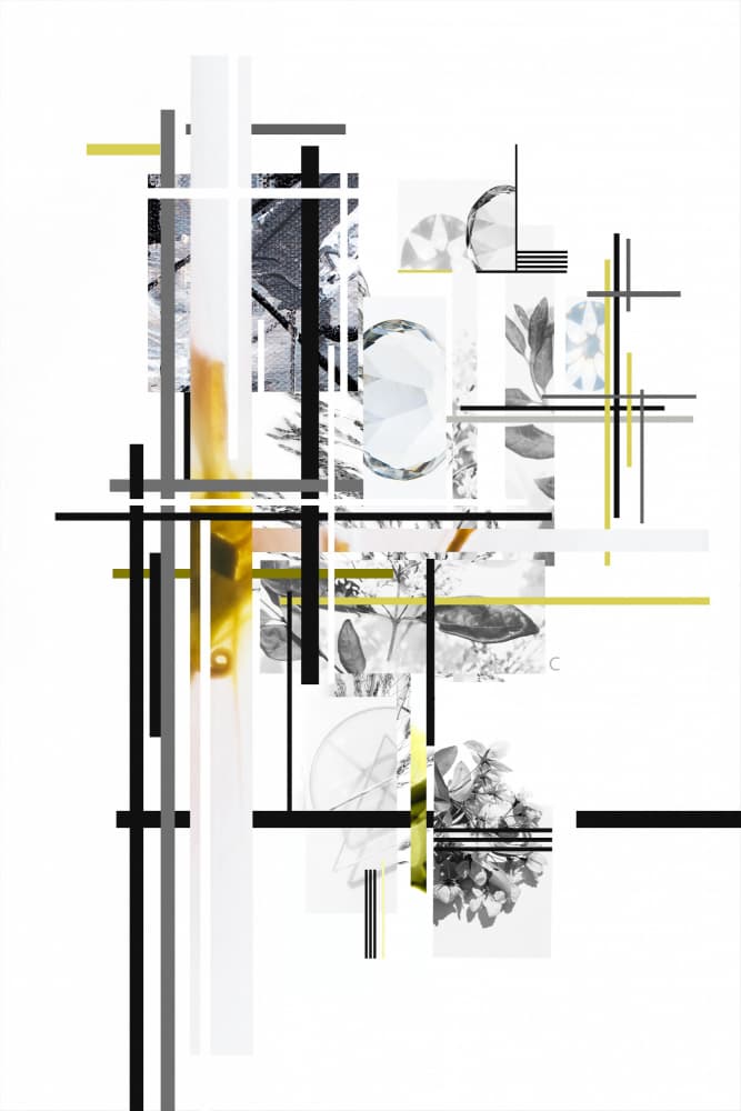 Abstract Golden Geometry by Pelin Atilla — canvas wall art