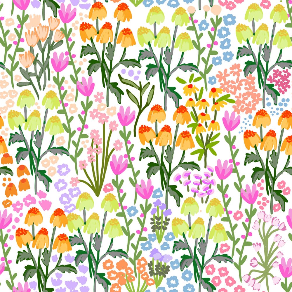 Colorful Wild Blooms by Josie George — canvas wall art