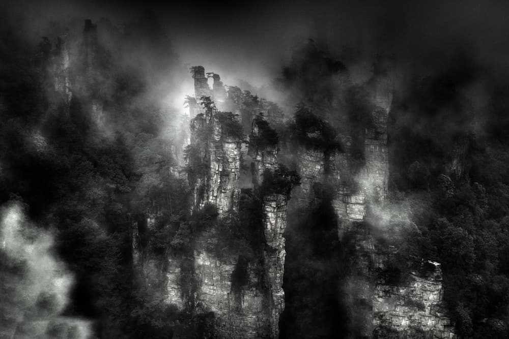 Misty Mountain Peaks by Olavo Azevedo — canvas wall art