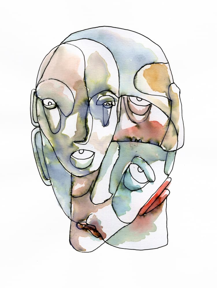 Fragmented Human Faces by Wildemar Doomgriever — canvas wall art