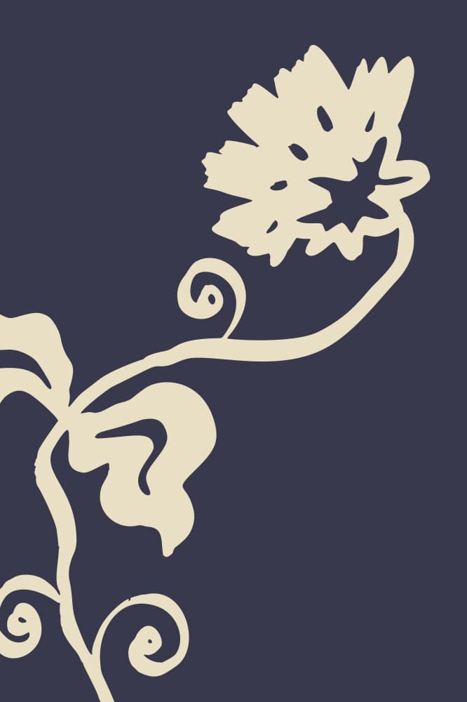 Rustic Navy Flower Vine by Anna Rose — canvas wall art