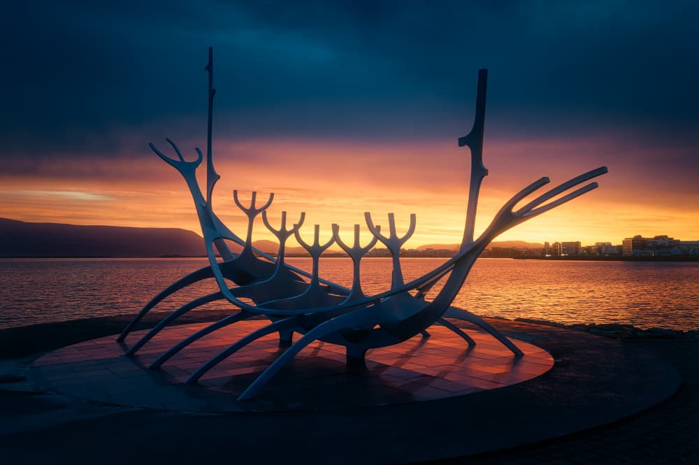 Viking Ship Sunset by Paco Jimenez — canvas wall art