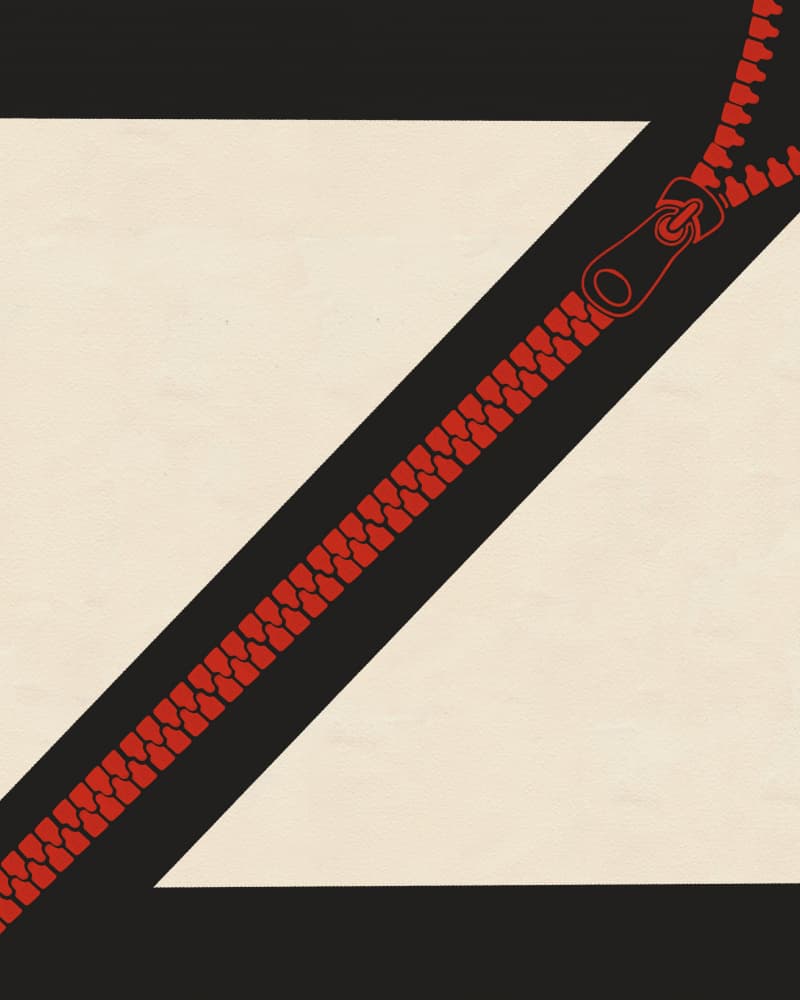 Unzipped Red Diagonal by Deepthi s — canvas wall art