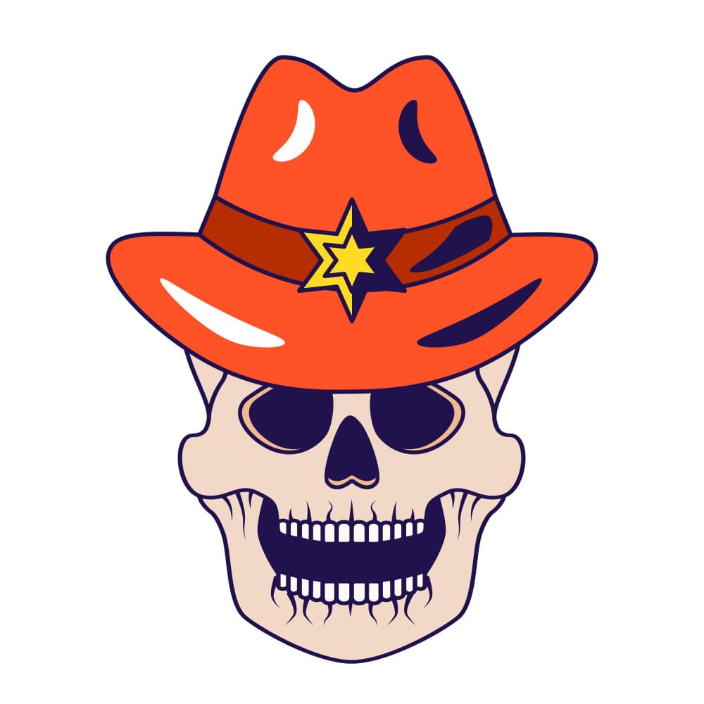 Sheriff Skull Hat by Marika Barsrsind β canvas wall art