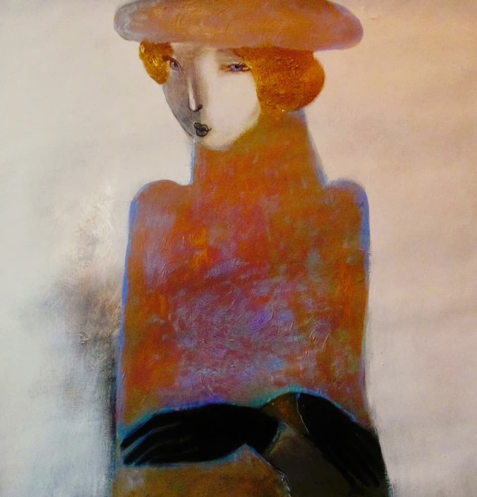 Contemplative Woman Portrait by Victor Tkachenko — canvas wall art