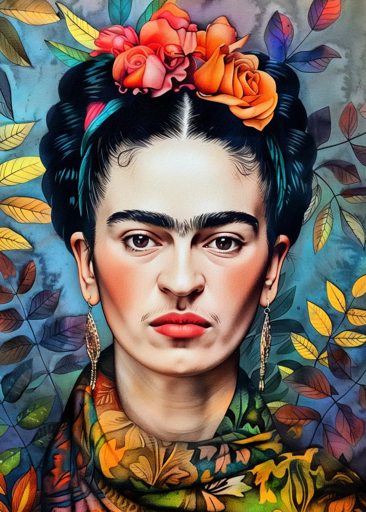 Iconic Floral Woman Portrait by Justyna Jaszke — canvas wall art