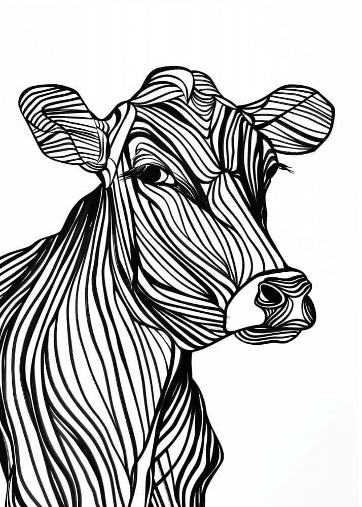 Graphic Cow Portrait by Justyna Jaszke — canvas wall art