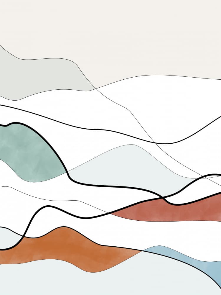 Abstract Layered Landscape by Elena Ristova — canvas wall art