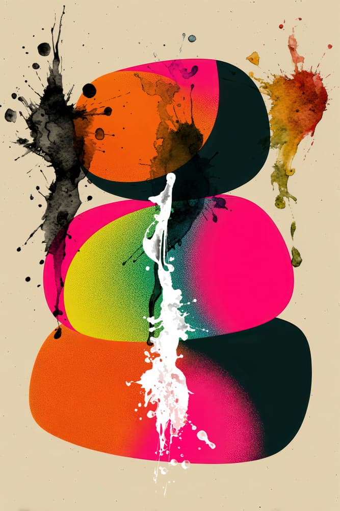 Vibrant Abstract Shapes by Rafal Kulik — canvas wall art