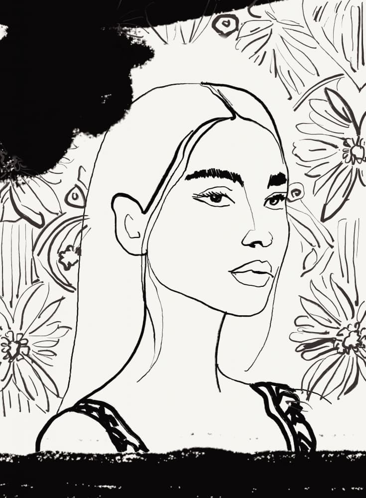 Modern Floral Portrait by Beate Tubach — canvas wall art