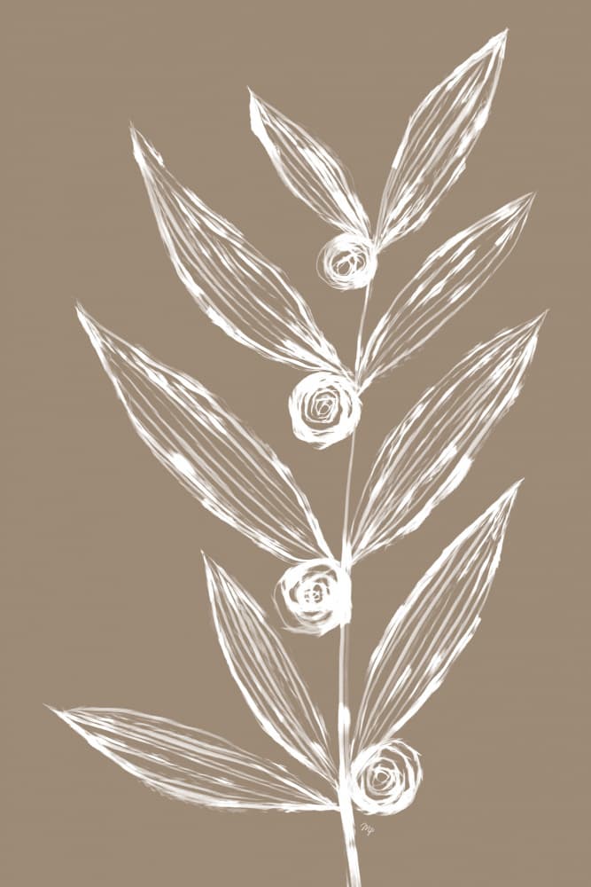 White Botanical Branch by Martina — canvas wall art