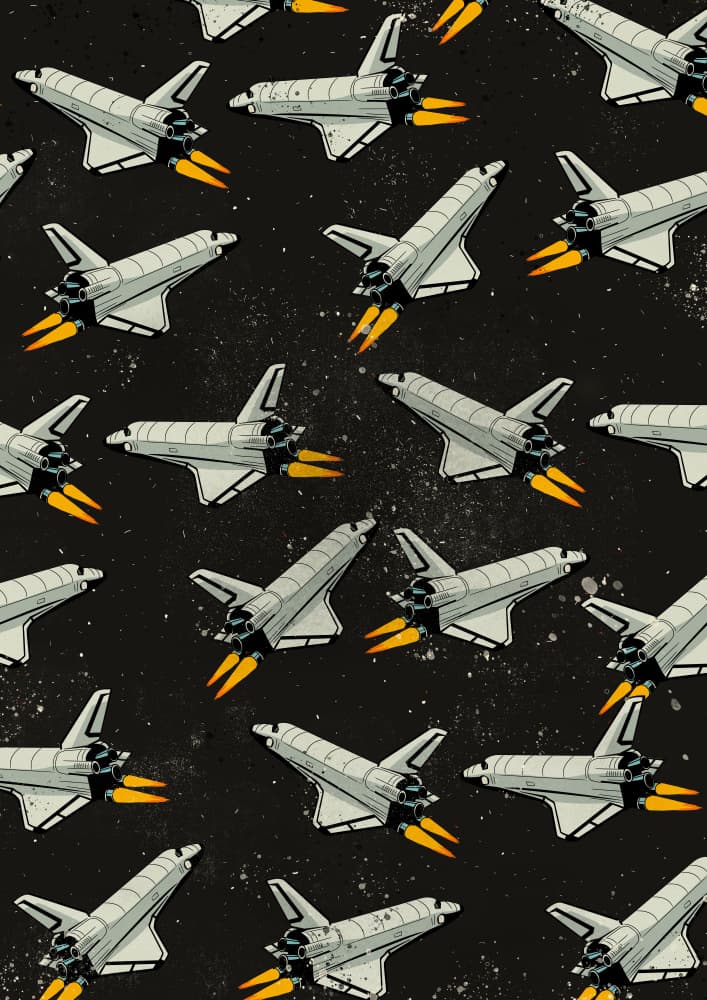 Cosmic Space Shuttles by Nicholas — canvas wall art