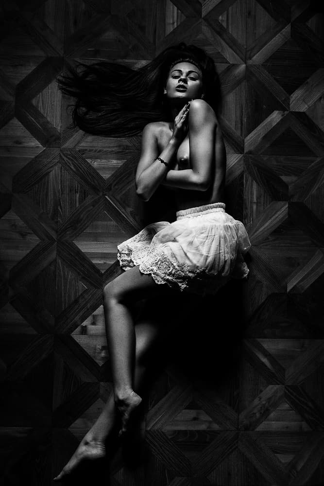 Graceful Woman On Parquet by Martin Krystynek MQEP — canvas wall art