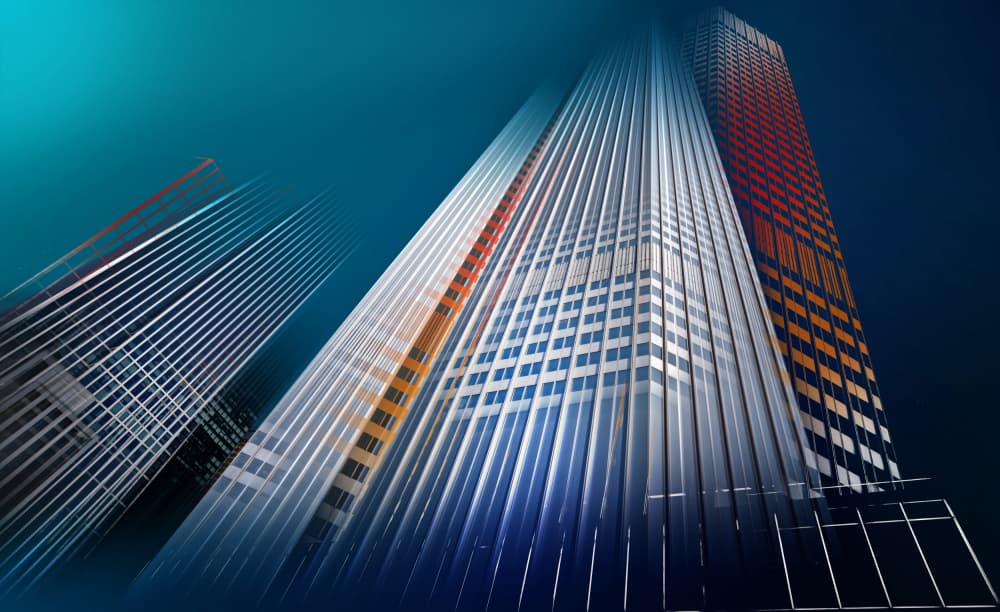 Abstract Urban Towers by Erhard Batzdorf — canvas wall art
