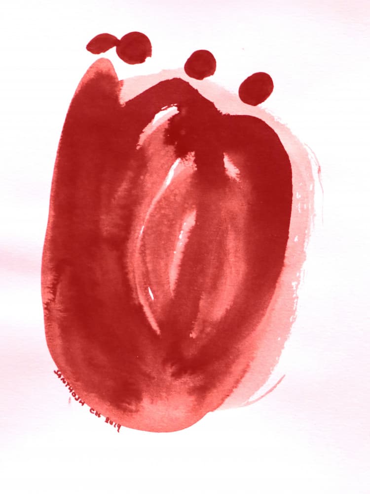 Abstract Red Footprint by Santhosh ch — canvas wall art