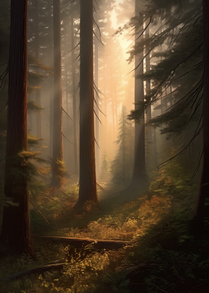 Forest At Sunrise by Andreas Magnusson — canvas wall art