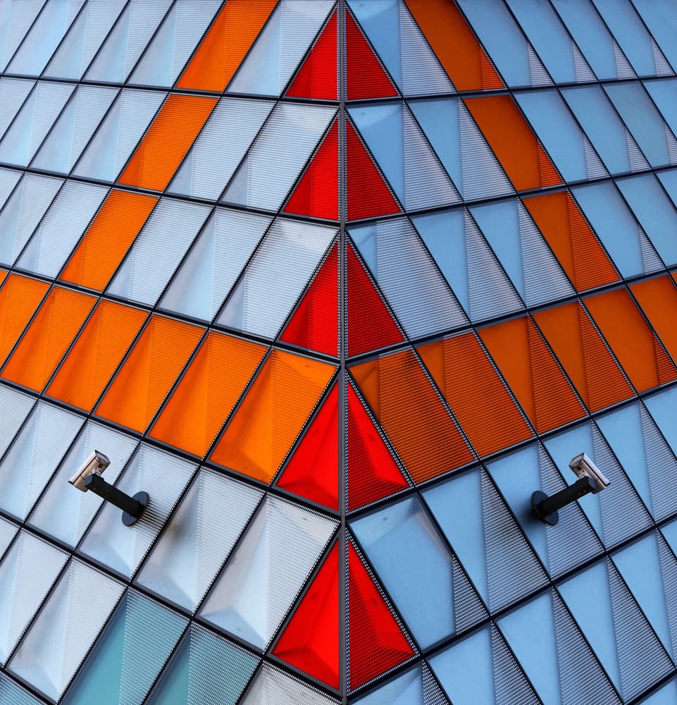Colorful Triangle Facade by Tomasz Buczkowski ( Tomush ) — canvas wall art