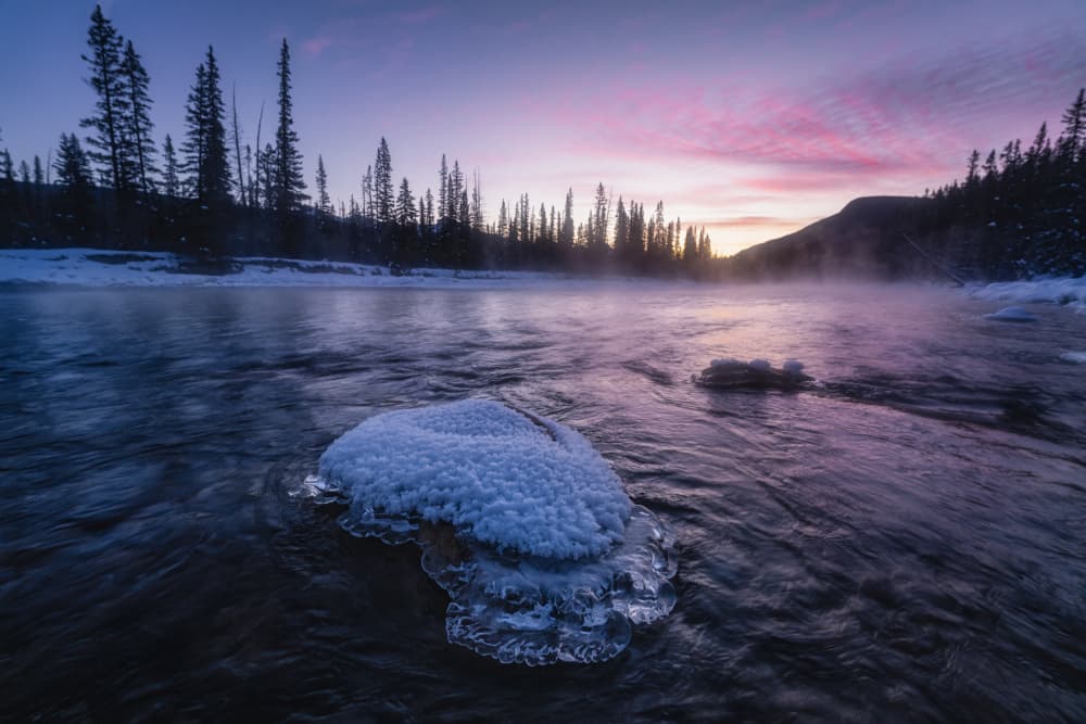 Misty Winter River by Yongnan Li (李永男) — canvas wall art