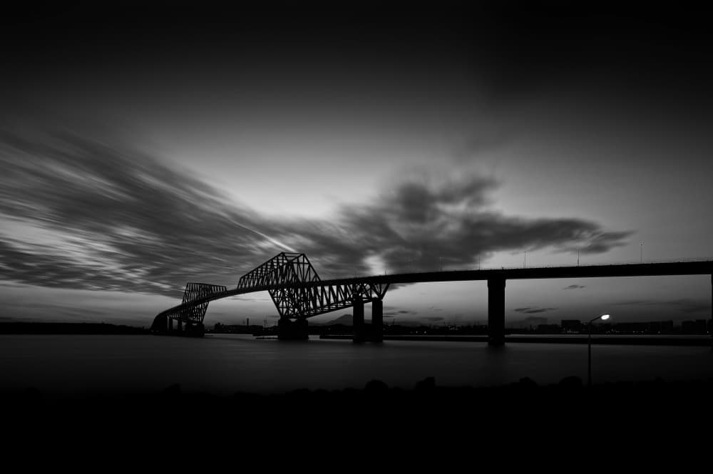 Dramatic Twilight Bridge by Shigeharu — canvas wall art
