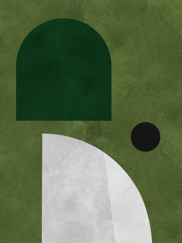 Deep Green Geometry by Vitor Costa — canvas wall art