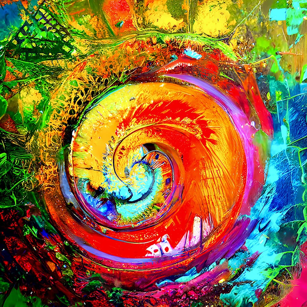 Vibrant Abstract Swirl by mnemonixART — canvas wall art