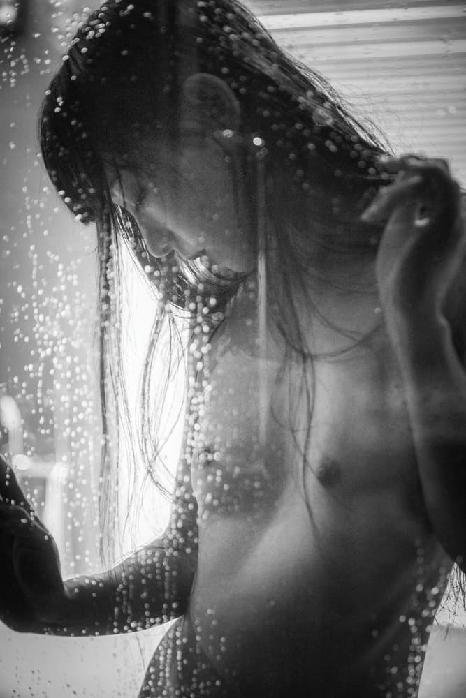 Pensive Shower Woman by Daisuke Kiyota — canvas wall art