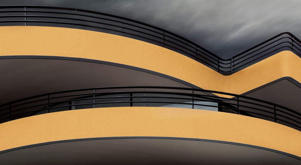Geometric Golden Balconies by Gilbert Claes — canvas wall art