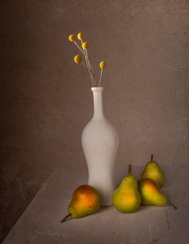 Rustic Pear Still Life by Margareth Perfoncio — canvas wall art