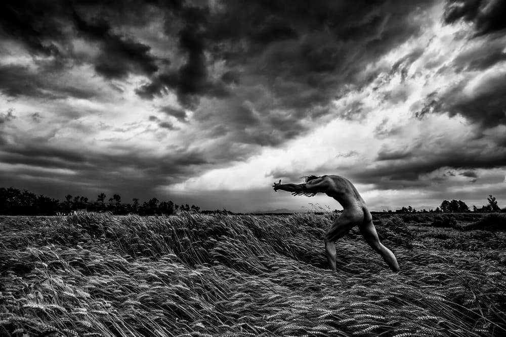 Figure In Dramatic Storm by Marco Redaelli — canvas wall art