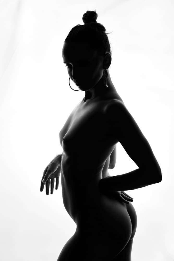 Elegant Nude Silhouette by Yoram GIL — canvas wall art