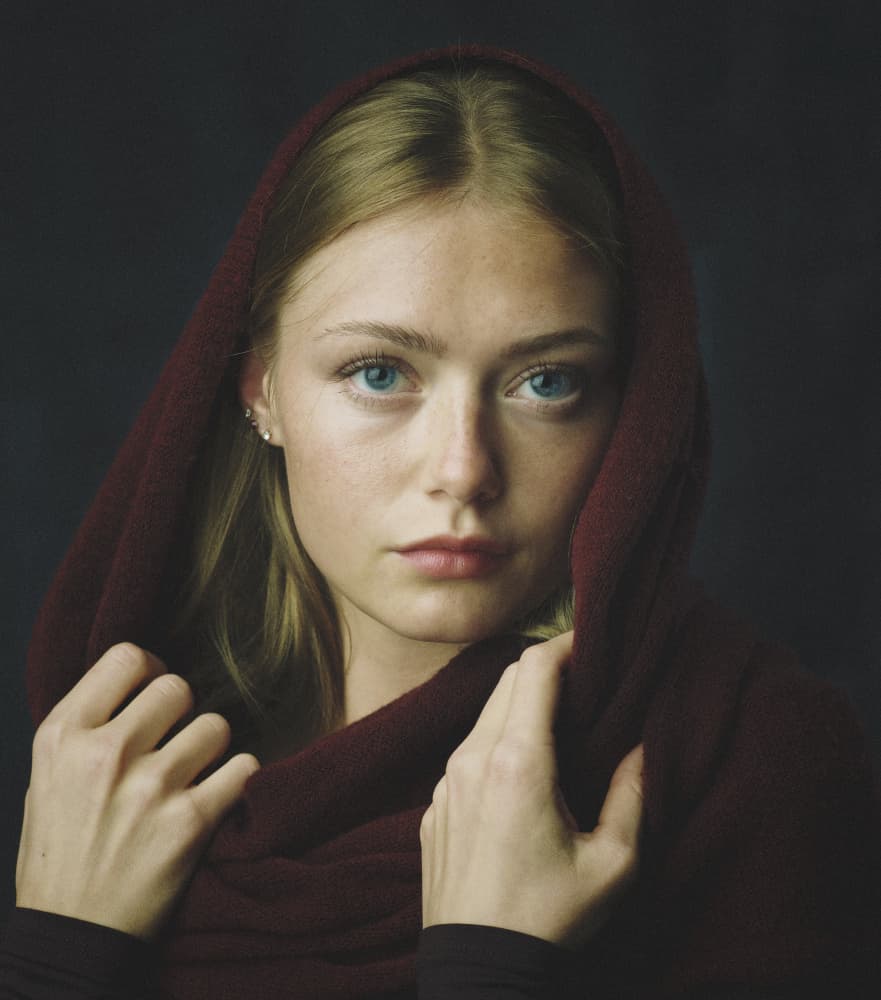 Woman In Red Scarf by Steffen Lauterbach — canvas wall art