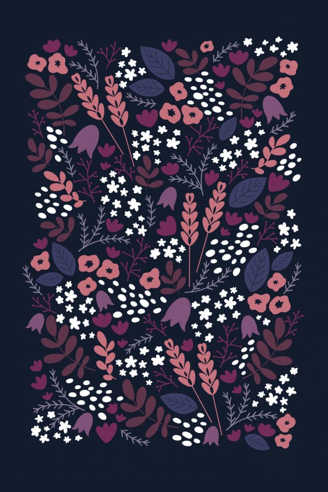 Dark Floral Bloom by EMELIEmaria — canvas wall art