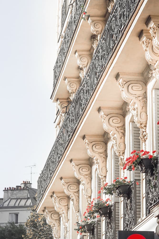 Parisian Balcony Flowers by Talitha McQueen — canvas wall art