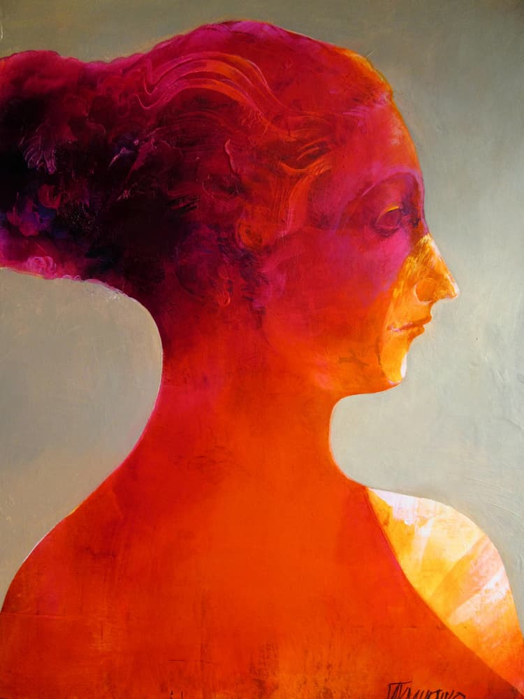Vibrant Abstract Portrait by Victor Tkachenko — canvas wall art