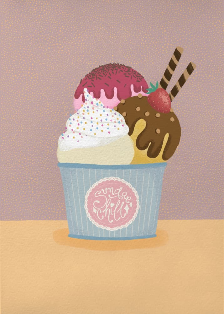 Sweet Sundae Chill by Yami SM — canvas wall art