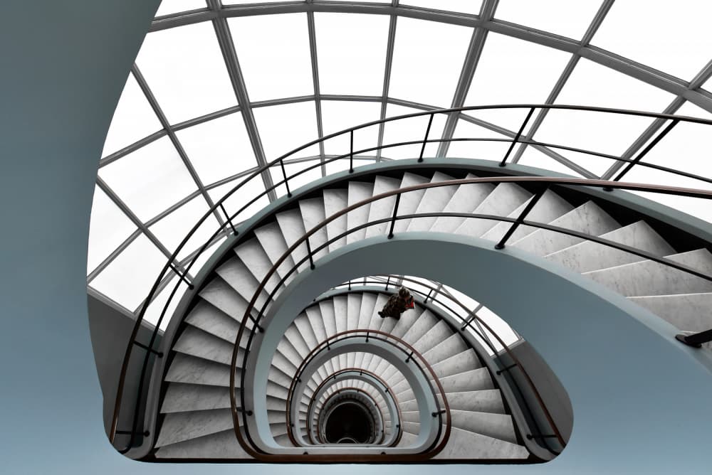 Elegant Spiral Descent by Jorge Pimenta — canvas wall art