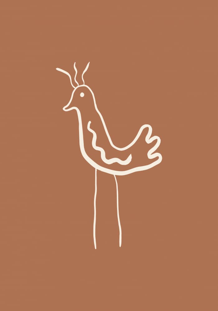 Minimalist Folk Bird by Studio JKN — canvas wall art