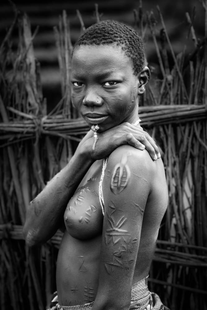 African Scarification Portrait by Trevor Cole — canvas wall art