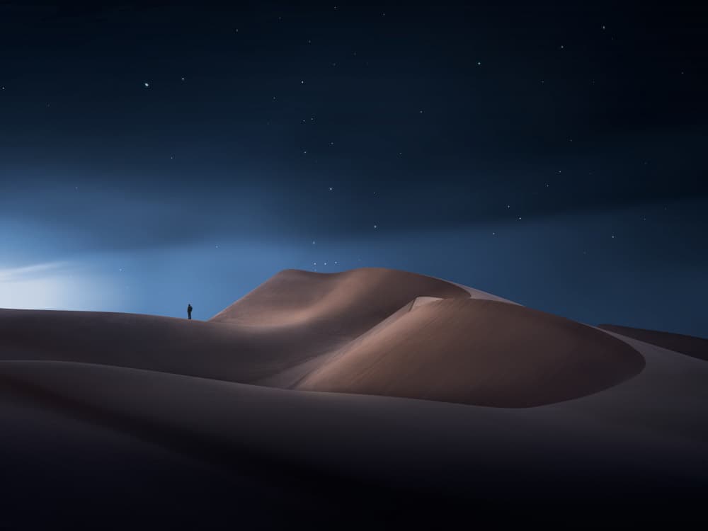 Desert Night Solitude by NingYun Ye — canvas wall art