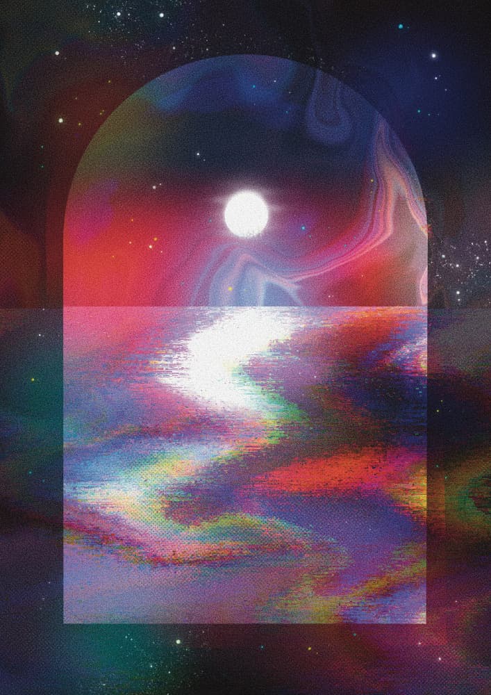Cosmic Portal Reflection by Amy Louise Baker — canvas wall art