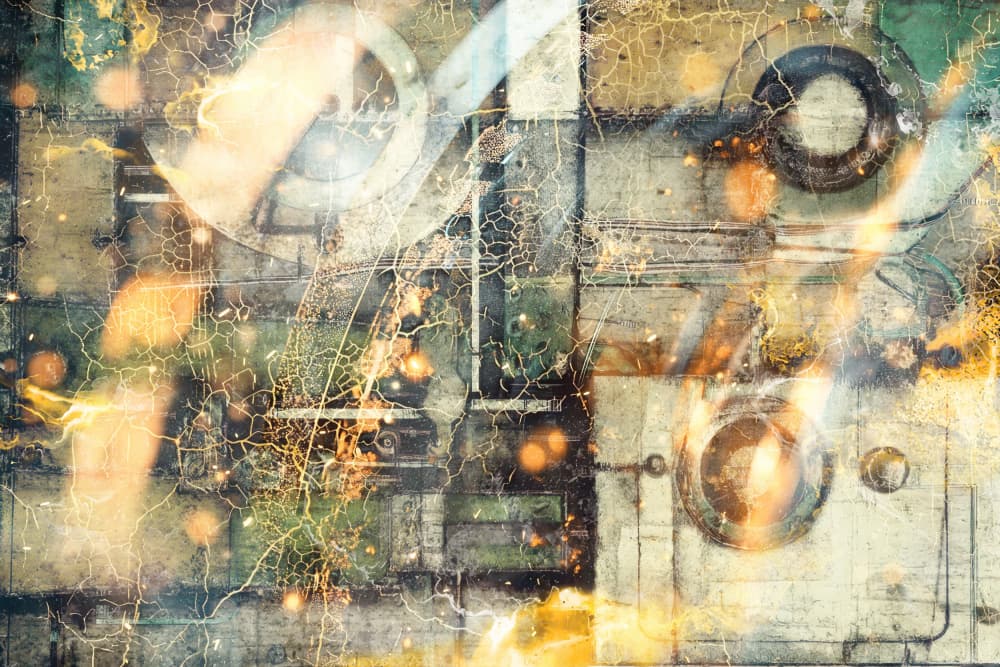 Gritty Industrial Glow by Rafal Kulik — canvas wall art