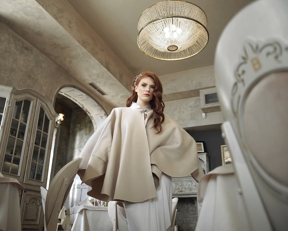 Elegant Woman Chic Cape by Bobby Kostadinov — canvas wall art