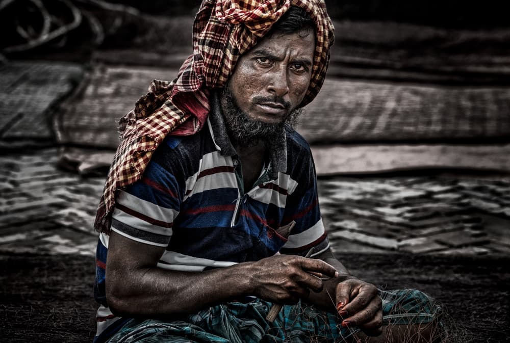 Intense Worker Portrait by Joxe Inazio Kuesta Garmendia — canvas wall art