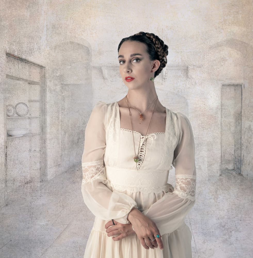 Pensive Woman Vintage Style by Derwood — canvas wall art