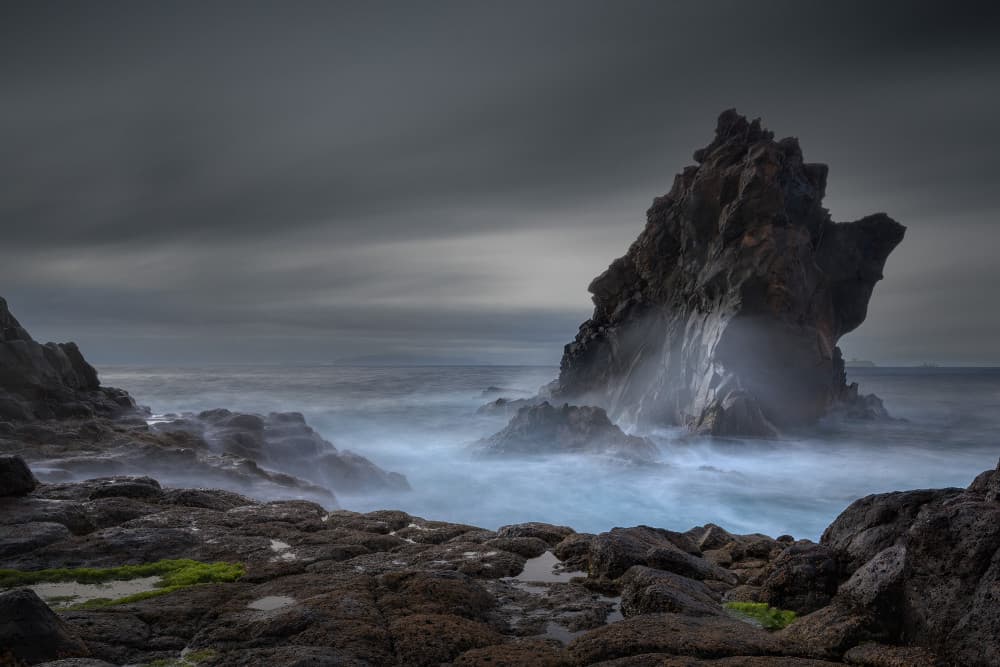 Moody Coastal Sea Stack by Marc van Oostrum — canvas wall art