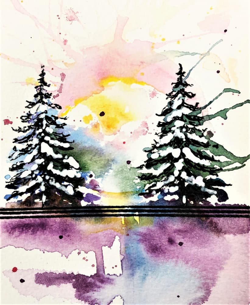 Snowy Winter Reflections by Anda Bieza — canvas wall art