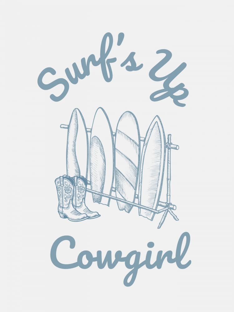 Surf's Up Cowgirl by Jolly and Dash — canvas wall art